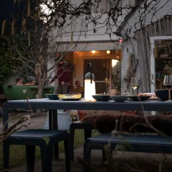 Weltevree Bended Table / Outdoor Esstisch 90 x 90 grau/blau