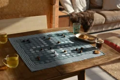 Weltevree Tea Towels - 2er Set Geschirrhandtücher (Brettspiel Design) stahlblau