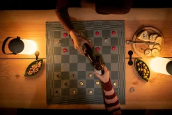 Weltevree Tea Towels - 2er Set Geschirrhandtücher (Brettspiel Design) stahlblau