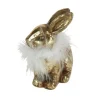 Werner Voß Hase mit Federboa, gold, Ohren aufgestellt T 12 / B 7 / H 15,5 cm