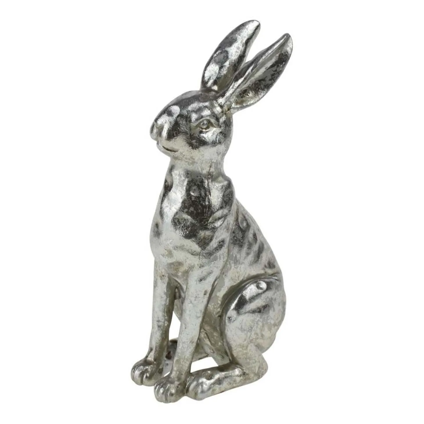 Werner Voß Hase sitzend, antik silber - Dekofigur 20 x 10 x 6 cm