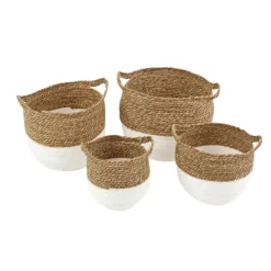 Werner Voß Korb Valencia, braun-weiß Seegras Ø 22, h 21