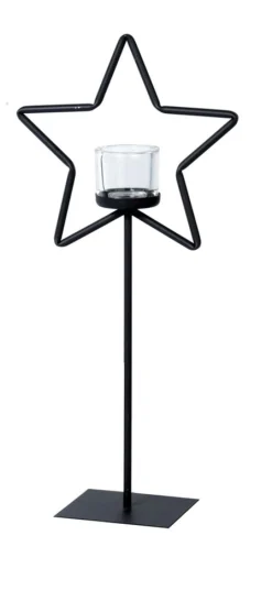 WMG Eisen Windlicht Stern auf Ständer 30