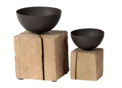 WMG Eisenleuchter Sophia auf Holzwürfel 15 cm