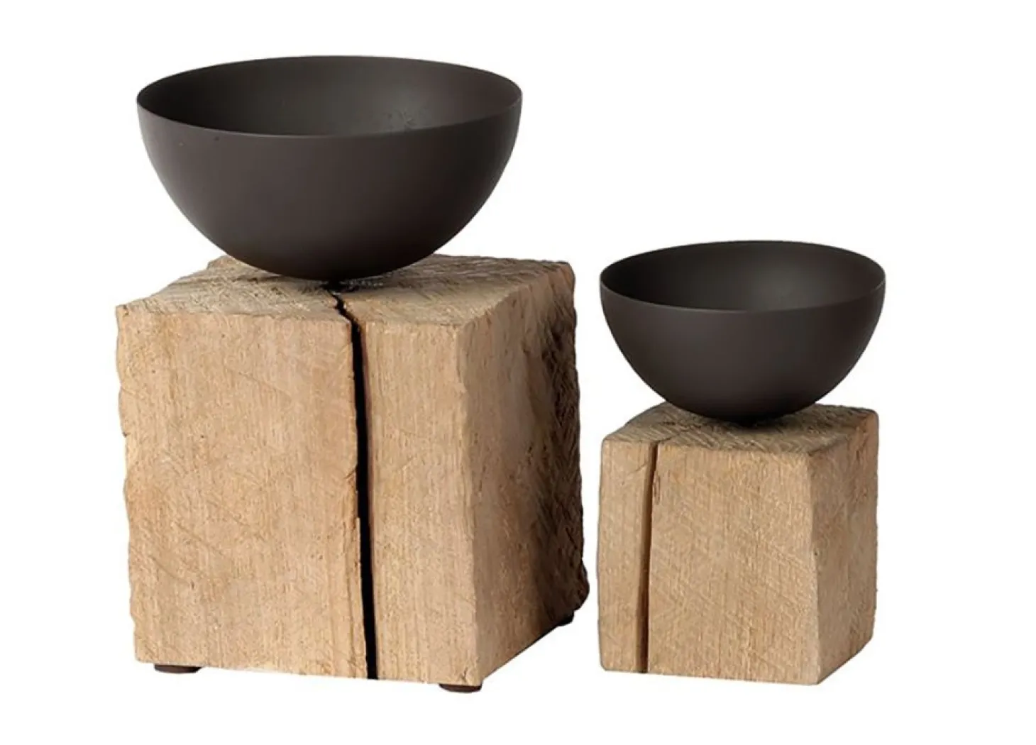 WMG Eisenleuchter Sophia auf Holzwürfel 15 cm