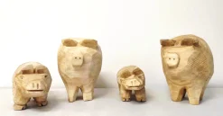 WMG Glücksschwein aus Holz - Höhe 20 cm