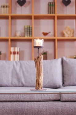 WMG Holz Windlicht Laura Windlicht 45 cm-ohne Kerzen