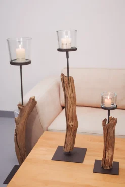 WMG Holz Windlicht Laura Windlicht 45 cm-ohne Kerzen