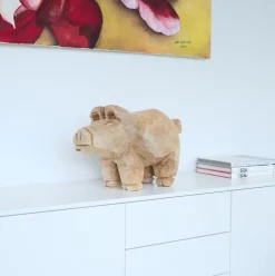 WMG Holz-Schwein Pappel natur H: 30, L: 50 cm