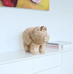 WMG Holz-Schwein Pappel natur H: 30, L: 50 cm