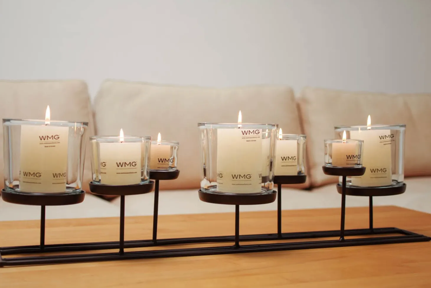 WMG Lincoln - Windlicht 70 cm mit 7 Gläsern