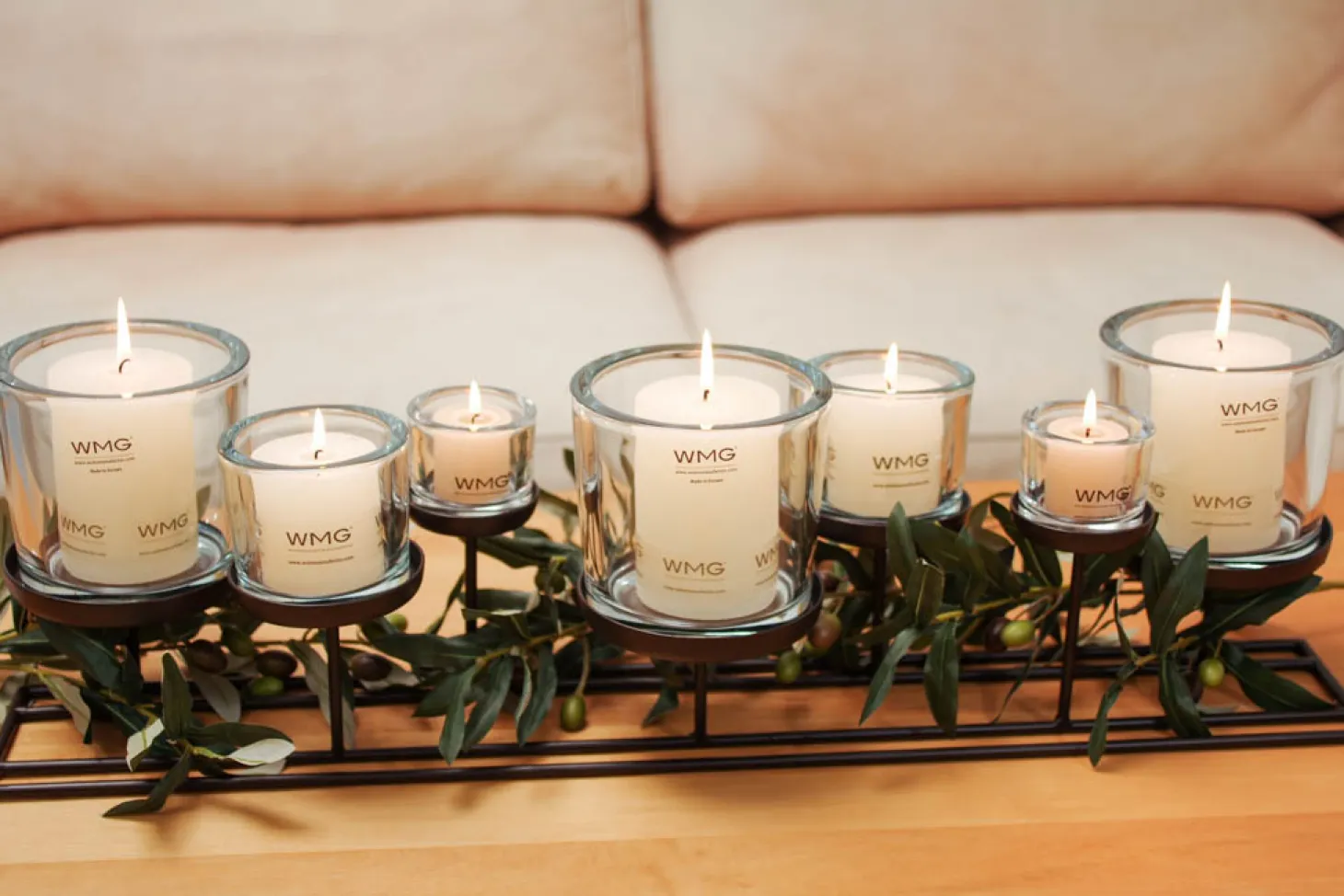 WMG Lincoln - Windlicht 70 cm mit 7 Gläsern