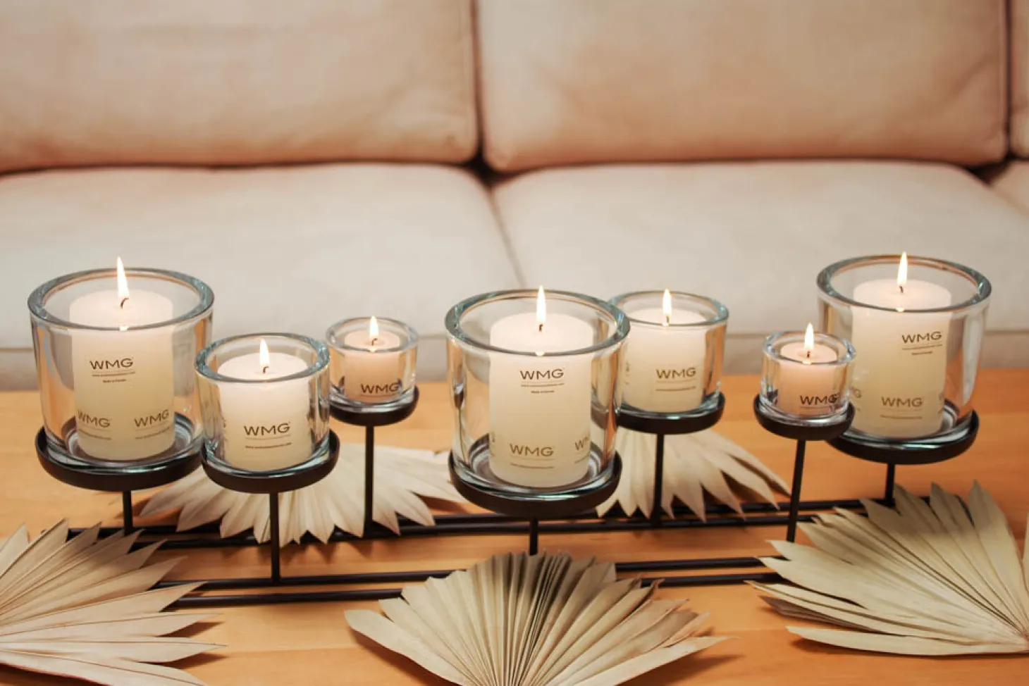 WMG Lincoln - Windlicht 70 cm mit 7 Gläsern