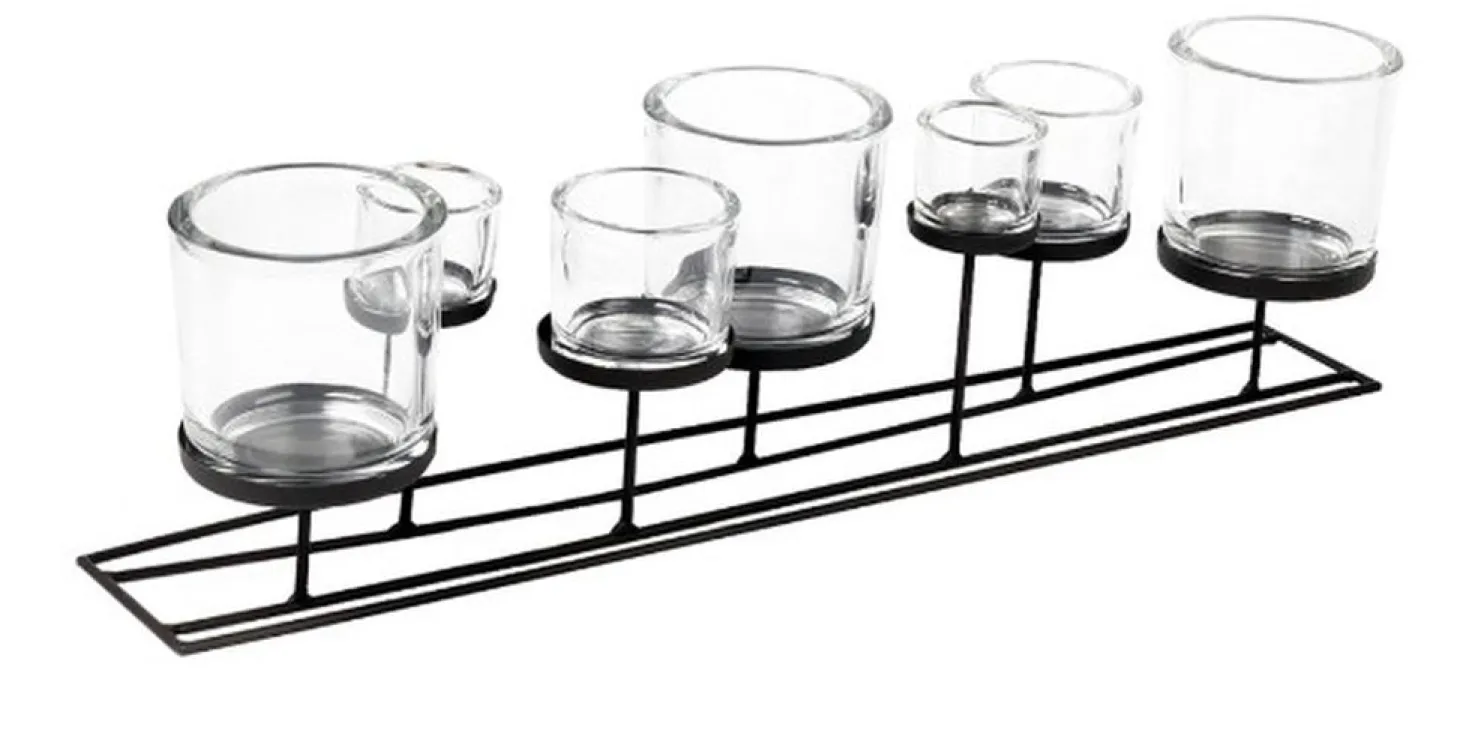 WMG Lincoln - Windlicht 70 cm mit 7 Gläsern