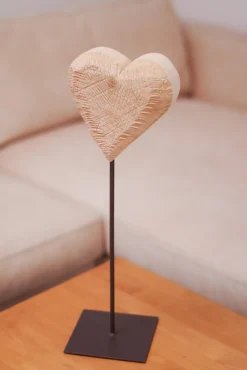 WMG Pappelherz natur auf Eisenständer, Höhe 50 cm