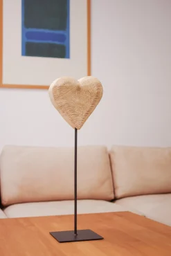 WMG Pappelherz natur auf Eisenständer, Höhe 50 cm