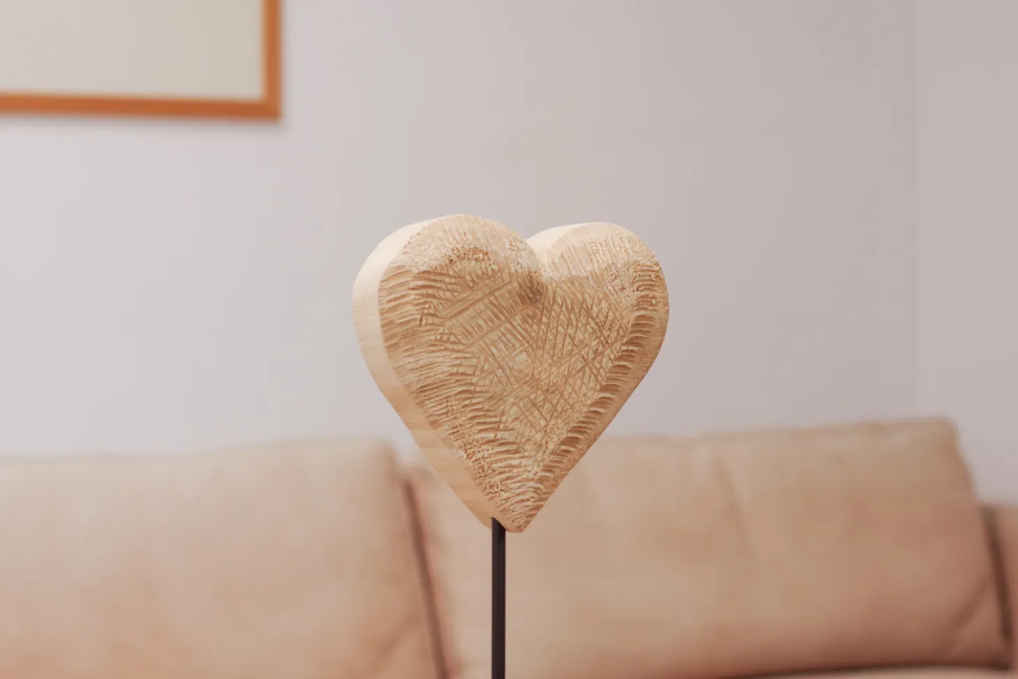 WMG Pappelherz natur auf Eisenständer, Höhe 50 cm