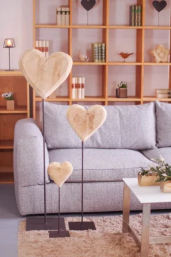 WMG Pappelherz natur auf Eisenständer Höhe 130 cm