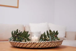 WMG Rattantablett Gras natur-schwarz d 60cm