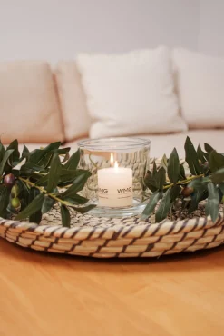 WMG Rattantablett Gras natur-schwarz d 60cm