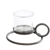 WMG Rundes Eisen Windlicht mit Glas Damol