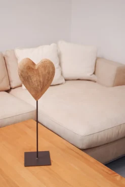 WMG Teak Herz auf Ständer Höhe 50 cm