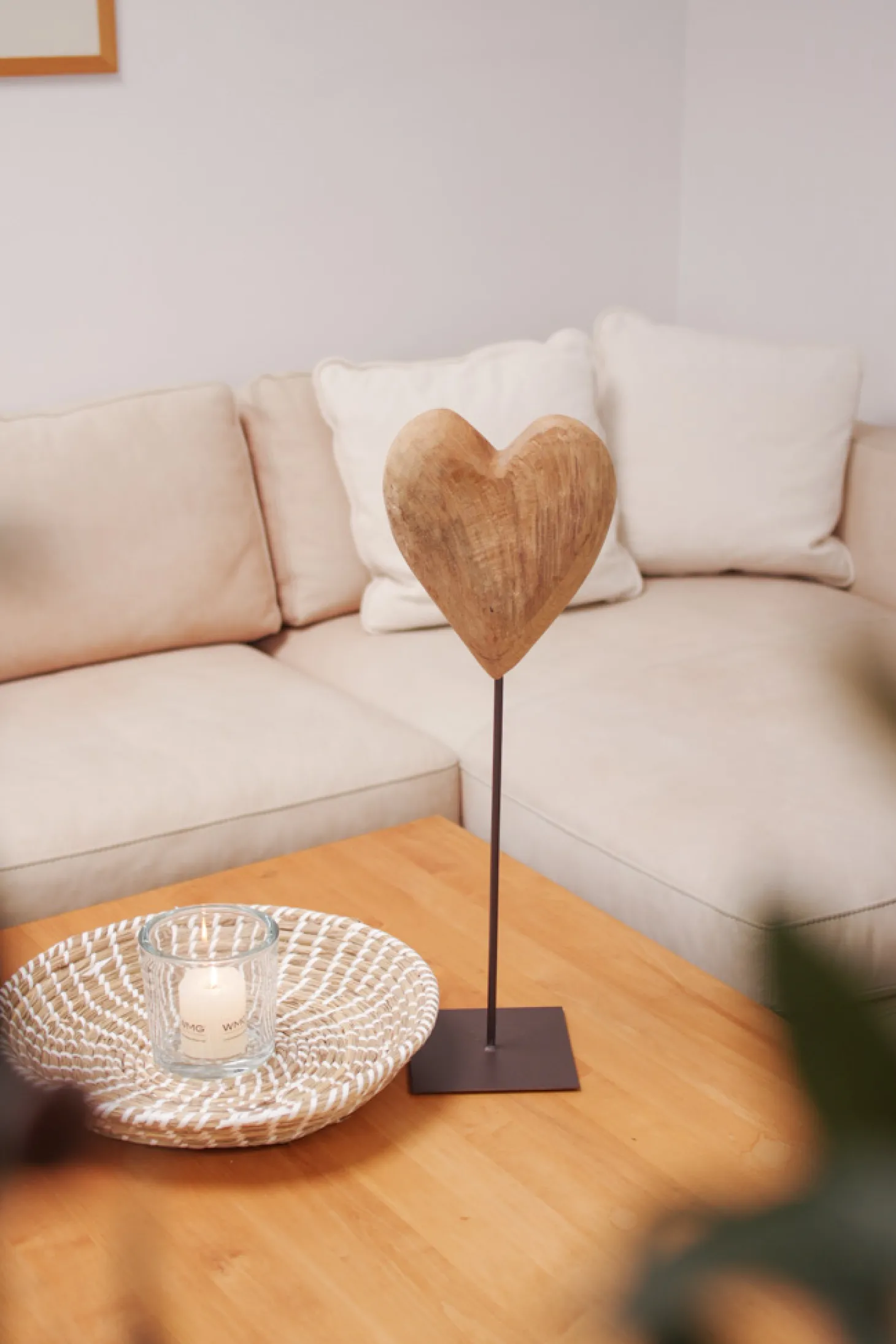 WMG Teak Herz auf Ständer Höhe 50 cm