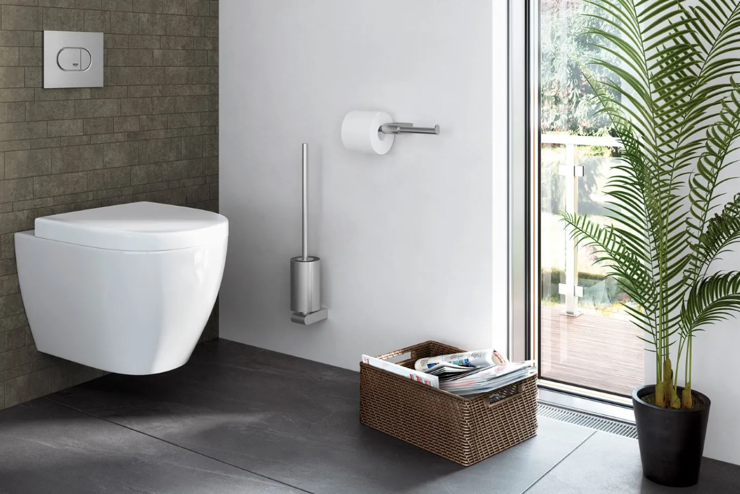 Zack Atore Toilettenbürste matt mit abnehmbaren Bürstentopf