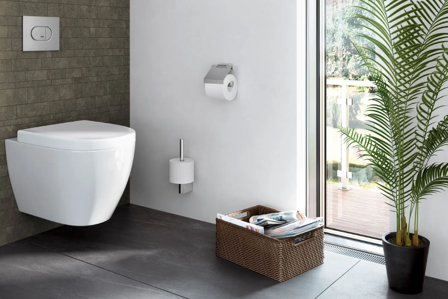 Zack Atore Toilettenpapierhalter mit Klappe matt