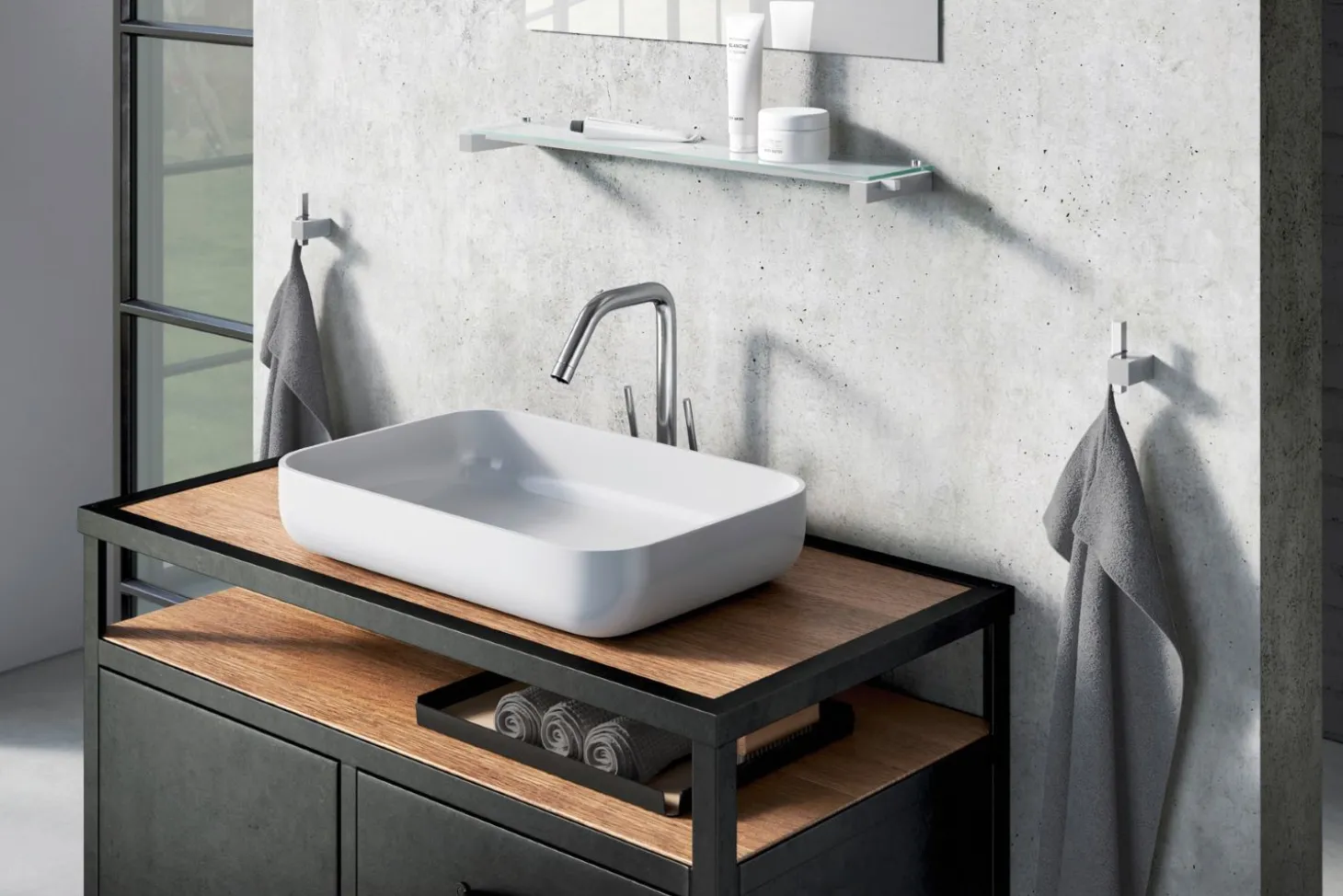 Zack Carvo Handtuchhaken mit hohem Aufhänger matt