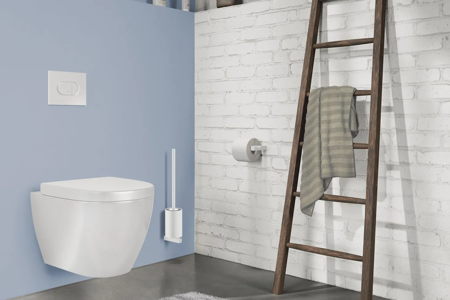 Zack Carvo Toilettenbürste mit Wandmontage Edelstahl matt