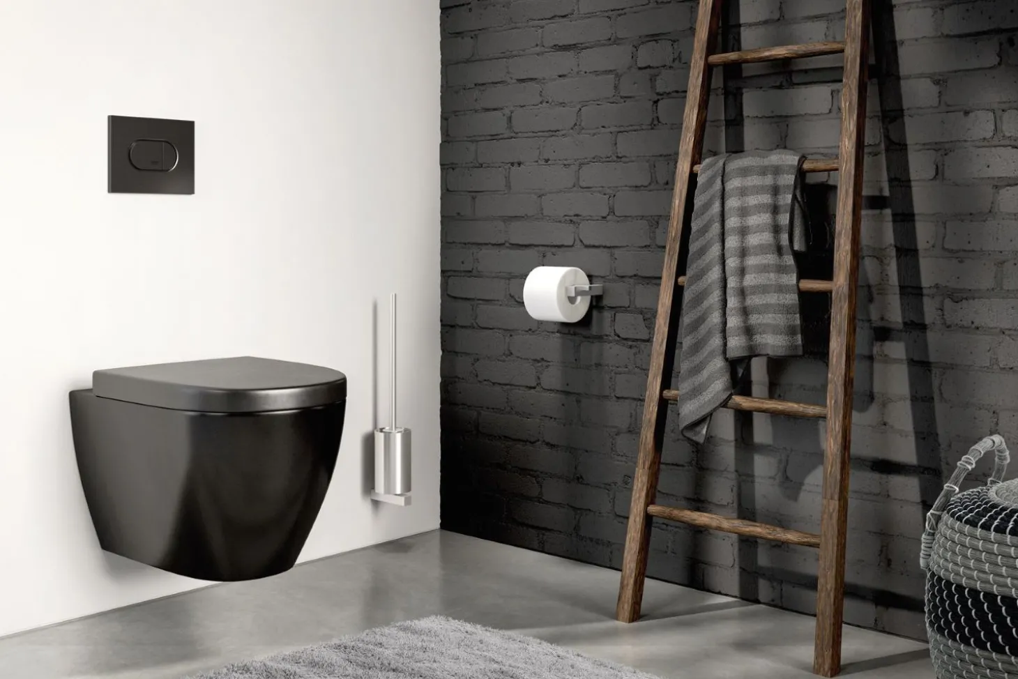 Zack Carvo Toilettenbürste mit Wandmontage Edelstahl matt