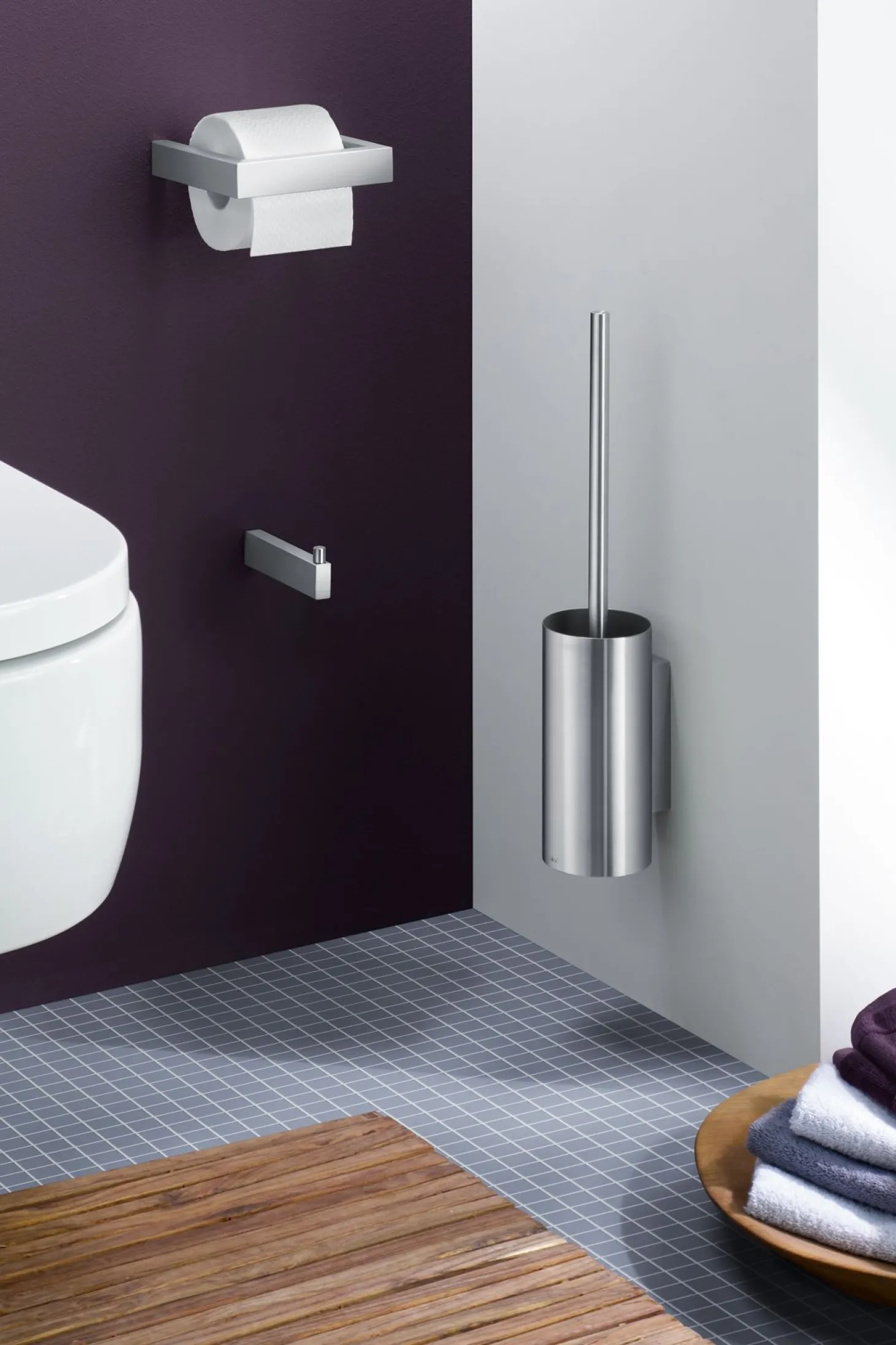 Zack Linea Toilettenpapierhalter eckig Schwarz