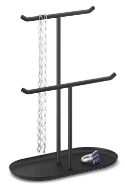 Zack Olomo schwarzer Schmuckständer zweireihig