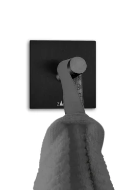 Zack Peco schwarzer Handtuchhaken, eckig