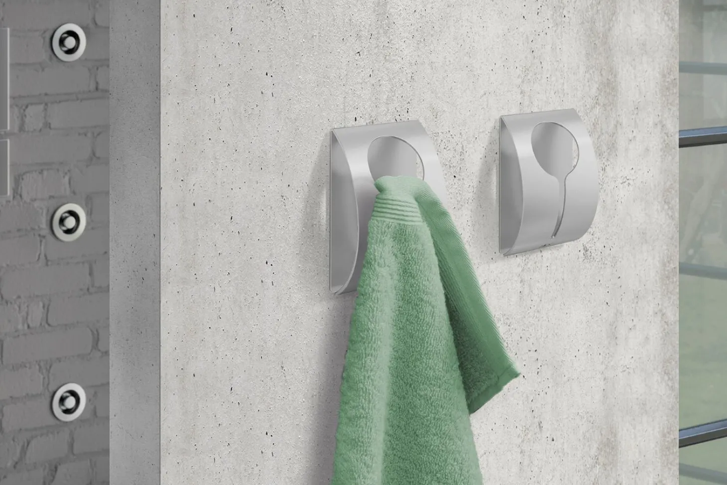 Zack Peco selbstklebende Handtuchklemme Edelstahl matt