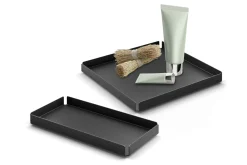 Zack Potes schwarzes Tablett für Badaccessoires 10 x 20 cm