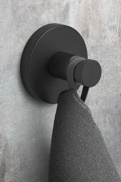 Zack Scala runde Wandhaken für Handtücher Schwarz