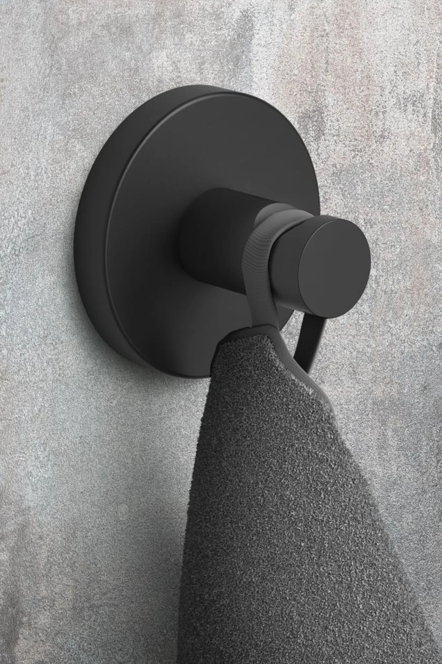 Zack Scala runde Wandhaken für Handtücher Schwarz